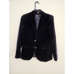 Vintage Black Velvet‎ Blazer Made in Taiwan R.O.C. Size M 80s Classic
